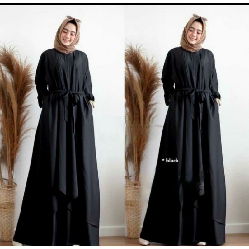 Baju Gamis Syar'i Wanita Muslim Terbaru Aluna Maxi Dress Termurah