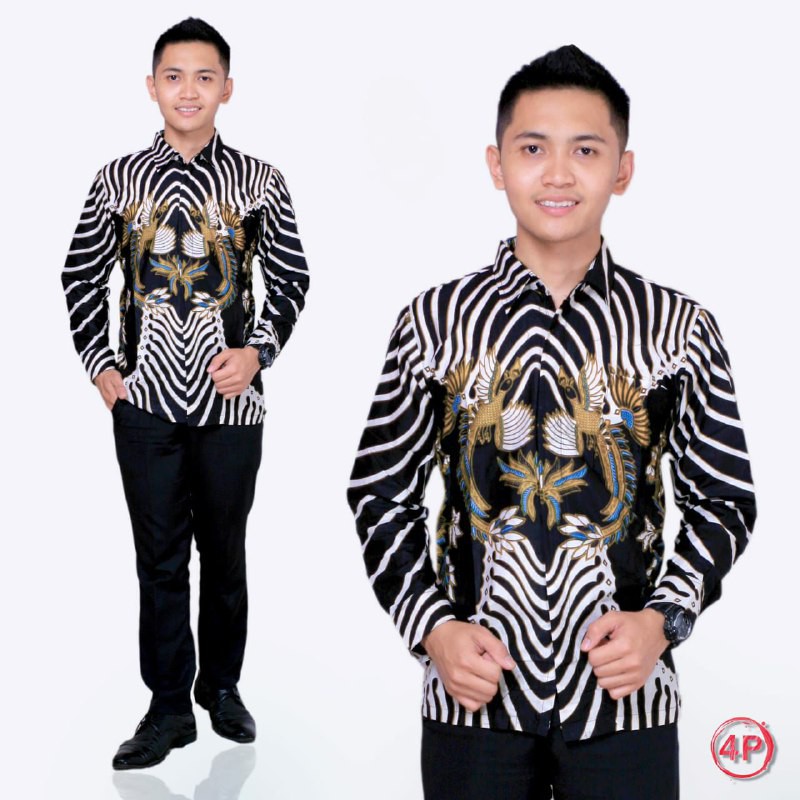 BSWART BATIK HRB026 Kenongo Hem Pendek Padi Pekalongan M L XL Batik Pria MURAH