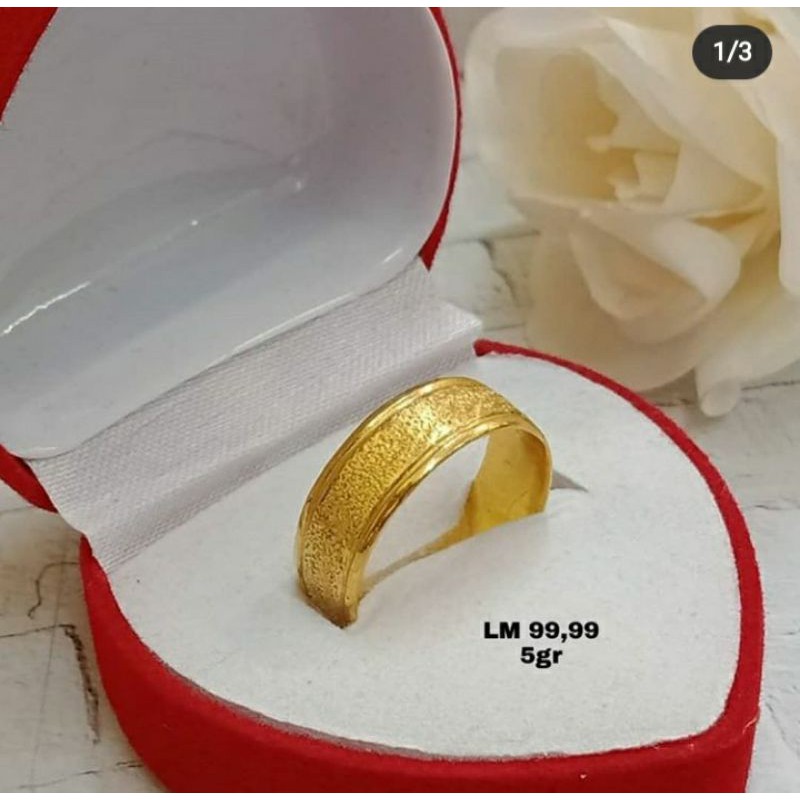 CINCIN PASIR MAS LONDON ASLI 24K KADAR 99,99% 10 GRAM- CINCIN WANITA MAS MEDAN ASLI