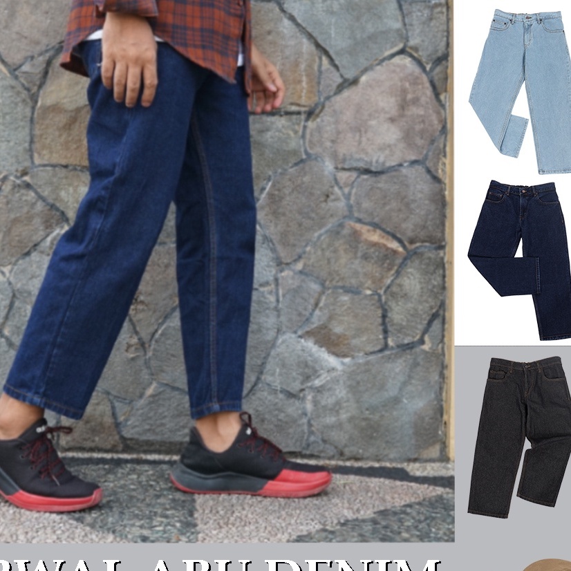 ankle pants pria Abu Denim  / angkle pants pria atau celana ankle pria bahan denim biasa disebut cel