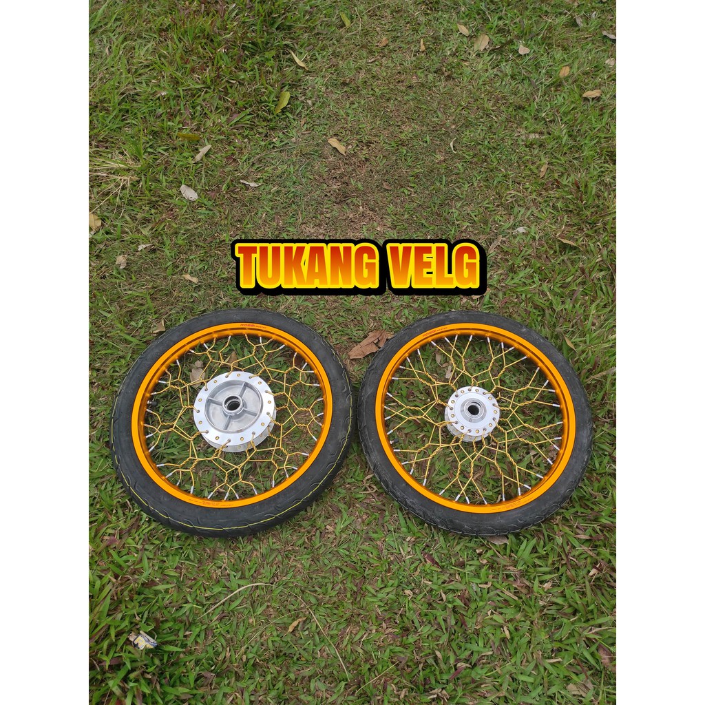 Velg Pelek Jari Jari Ruji Vixion New Atau Vixion Old Paketan Ring 17 Stell Kepang Plus Ban