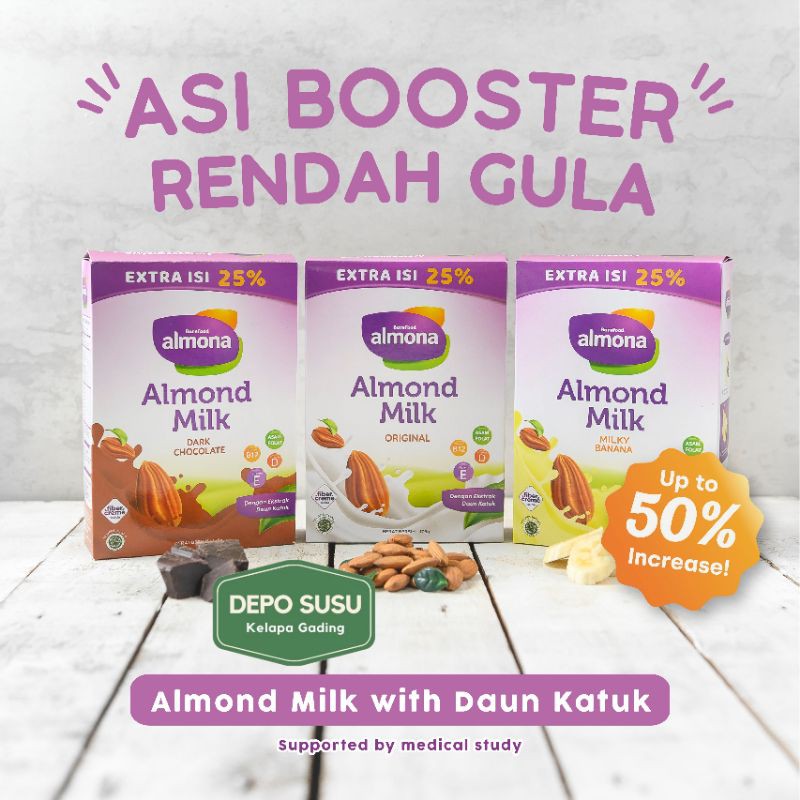 Almona 175gr Almond Milk Powder Barefood | Susu ASI Booster Bubuk 175