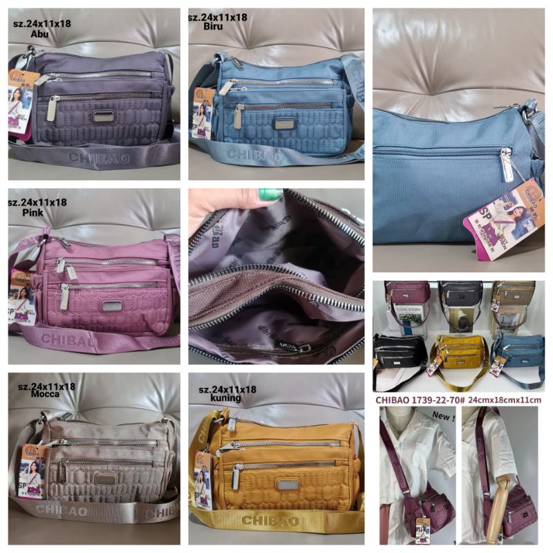 (BISA COD) Tas Slempang Chibao Original import 1739-22-70 Kanvas