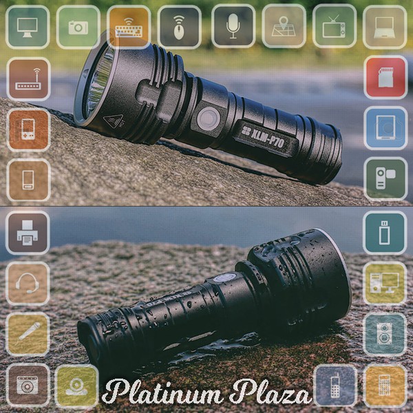 SHENYU Senter LED USB Rechargeable P70 XHP50 50W 1000 Lumens with 26650 Battery - XLMP`3B0IP9- Black
