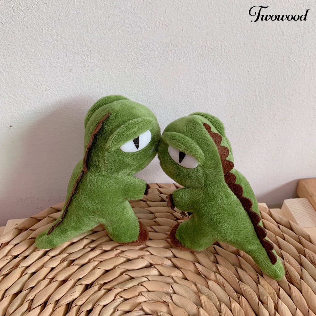 Twowood Dinosaur Brooch Anti-fall Funny Appearance Easy to Attach Stylish Plush Dinosaur Doll Brooch Pin for Girls