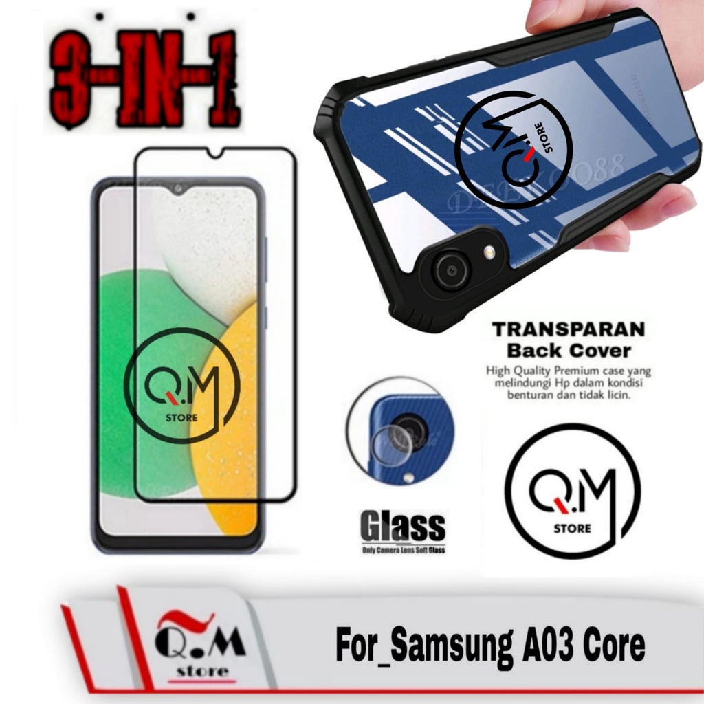 PROMO 3IN1 Case Samsung A03 /A03 Core Softcase Transparan Slim Armor Shockproof Pelindung Back Cover