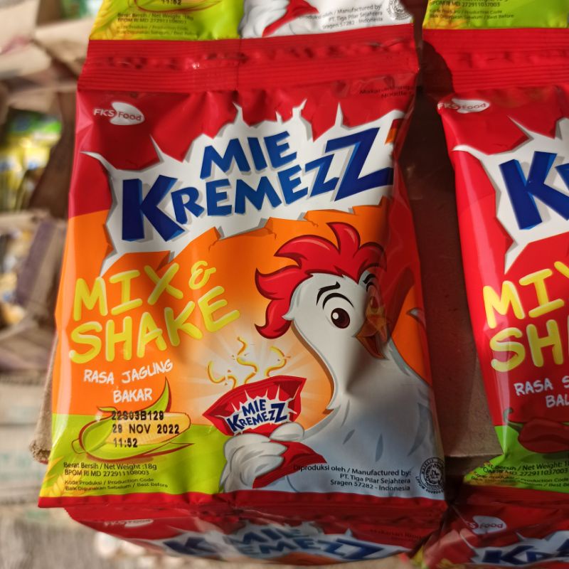 

Snack Mie Kremez Mix Shake Rasa Jagung Bakar 25g