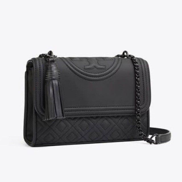 Tas Tory burch Fleming matte black small 21'' bag