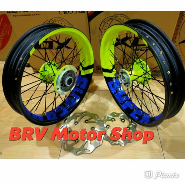 Sepaket Velg Super Moto Klx Bf Klx L Klx S Klx G D Tracker 150 Bebas Regues Warna Velg Ring 17