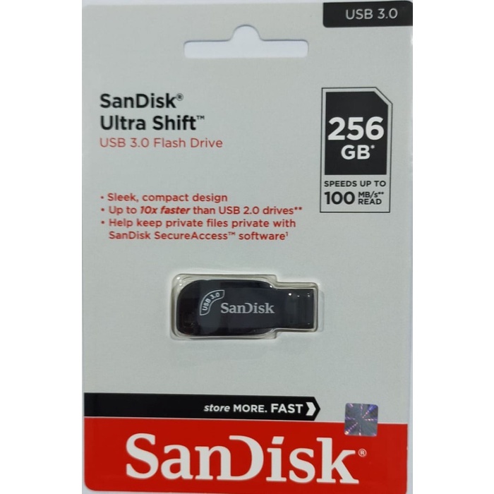 SanDisk Ultra Shift 256GB USB 3.0 100MB/s Flashdisk CZ410 256GB