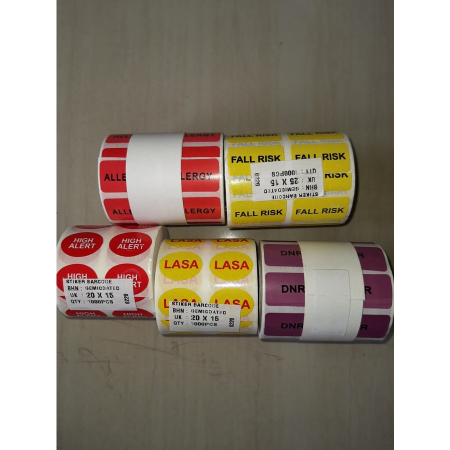 

STIKER HIGH ALERT MERAH OVAL 20X15mm isi1000 pcs in ROLL