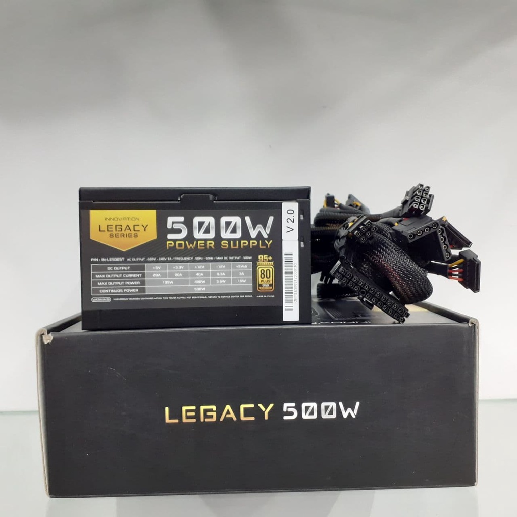 PSU Innovation legacy 500W 80+ Gold Power Supply 500 watt Garansi 8th GANTI BARU