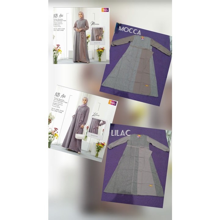 GAMIS NIBRAS NB-A81(MOCCA & LILAC)~SA'ADAH COLLECTION