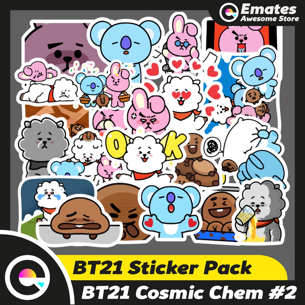 

[50pcs] Stiker Sticker BT21 Cosmic Chemistry 2 Stiker Pack Aesthetic Laptop Waterproof