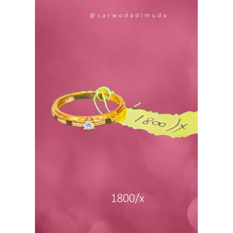 Cincin Emas Gift Hadiah Weeding Investasi Tunangan 1,8Gram