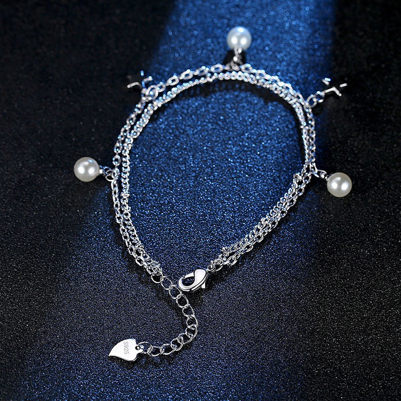 gelang perak 925 asli untuk wanita Perhiasan Fashion berlian perakgelang tangan perempuan