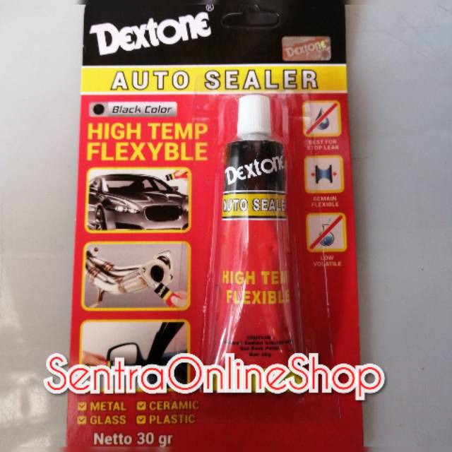 Lem Dextone auto sealer silicone sealant lem kaca Rubber hitam 30Gr