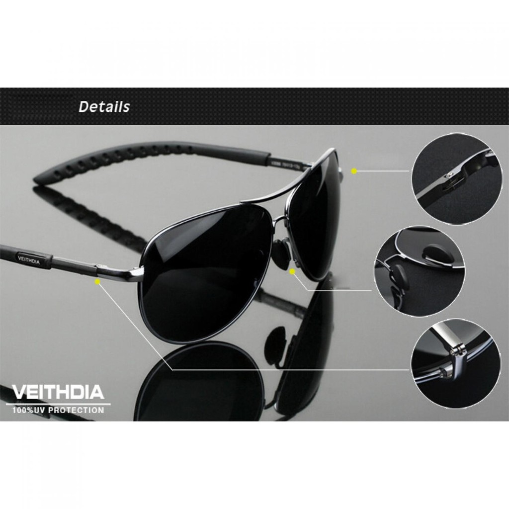 Veithdia Kacamata Aviator Polarized Sunglasses Lensa Polarized Anti Terik Matahari