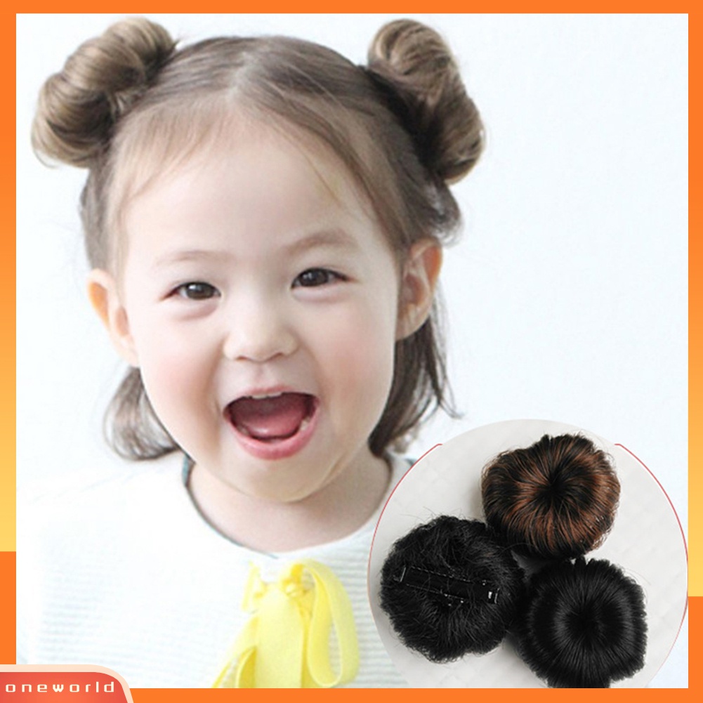 (ONWO) Wig / Rambut Palsu Model Sanggul / Cepol / Donat / Chignon Untuk Anak Perempuan