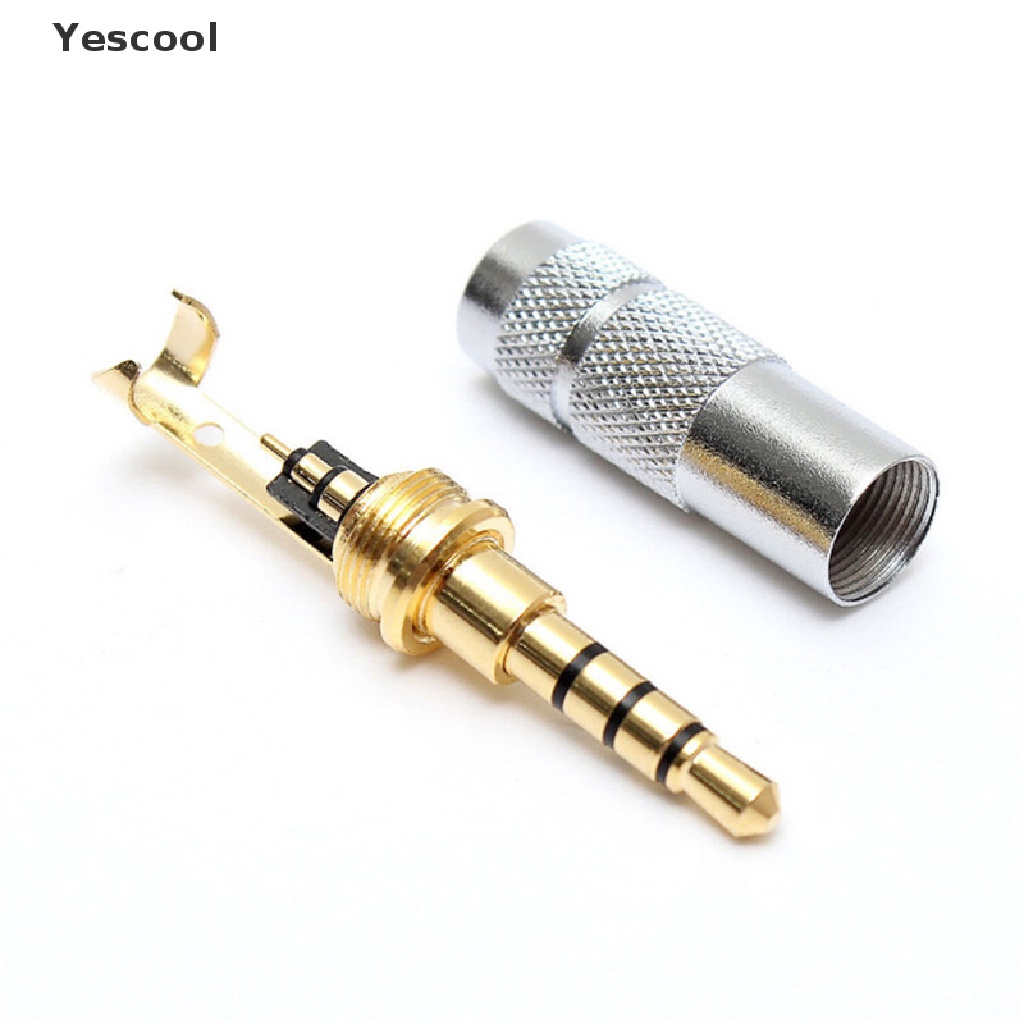 Yescool Konektor Jack Audio 3.5mm 4 Pole Male Stereo Untuk Headphone