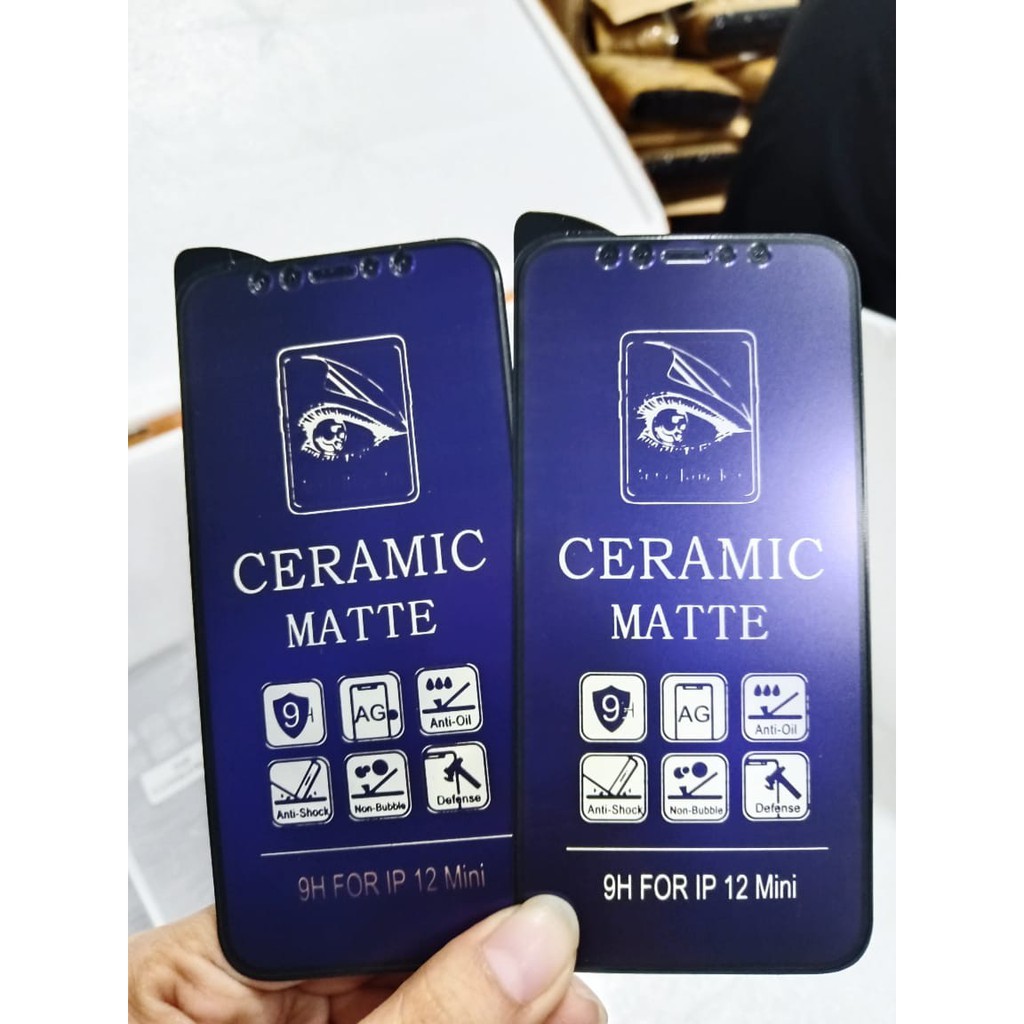 Ceramic Blue For IP 12 12 PRO 12 MINI 12 PRO MAX Ceramic Matte Blue Ray Screen Guard Anti Radiasi Full Cover