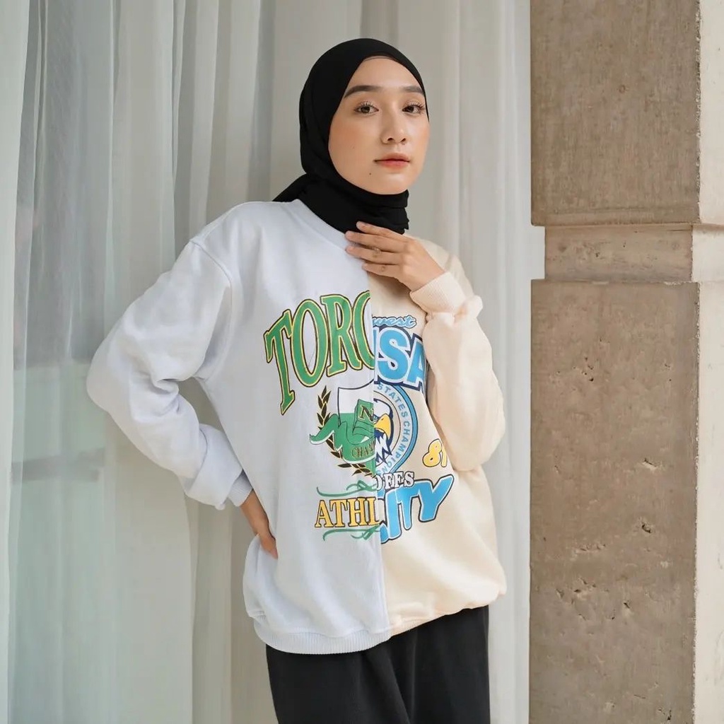 Athletic City Basic Sweater - Sweater Wanita Terbaru