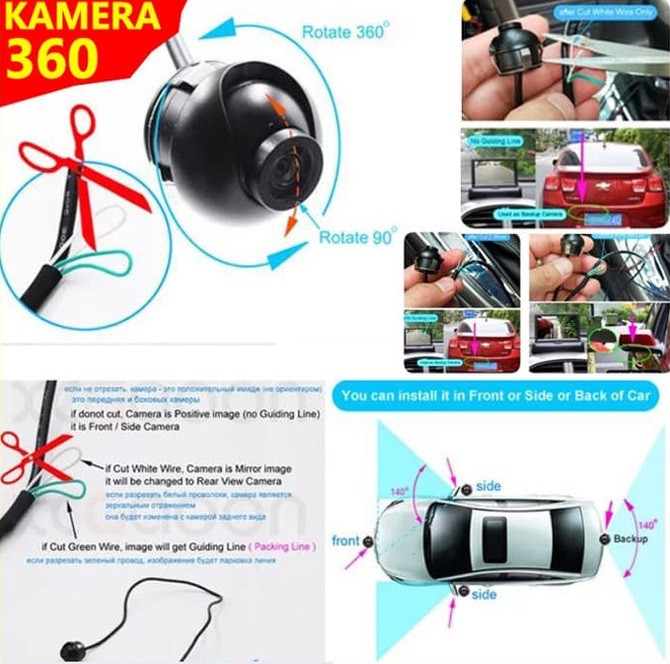 Camera Depan Samping Kamera Mobil 360 CCD