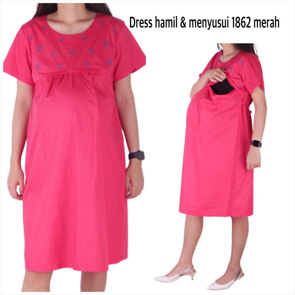 Baju hamil Dress Hamil Menyusui 1862 dress ibu hamil