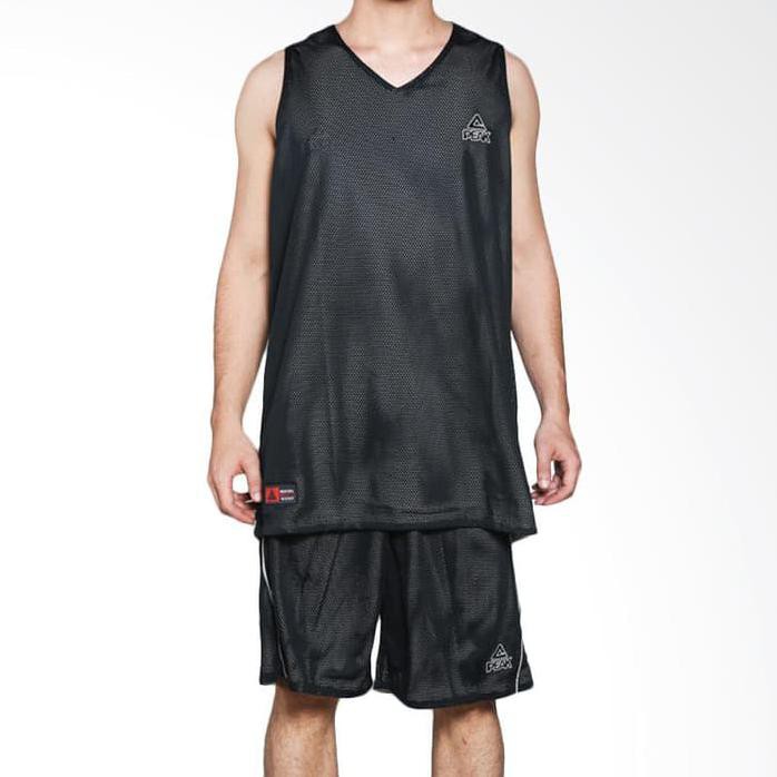 Kaos Basket/Kaos Jersey/Baju Jerseybaju Basket Peak F751121-Black Grey
