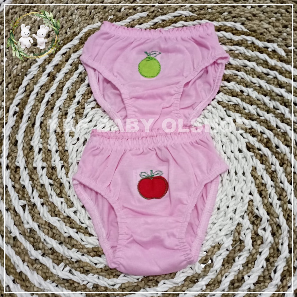 12 PCS CELANA DALEM ANAK PEREMPUAN, 6 PCS CD ANAK USIA 1 TAHUN SAMPAI-2345678.TAHUN,GAMBAR MOTIP BUAH-BUAHAN,BORDIER,MANUAL