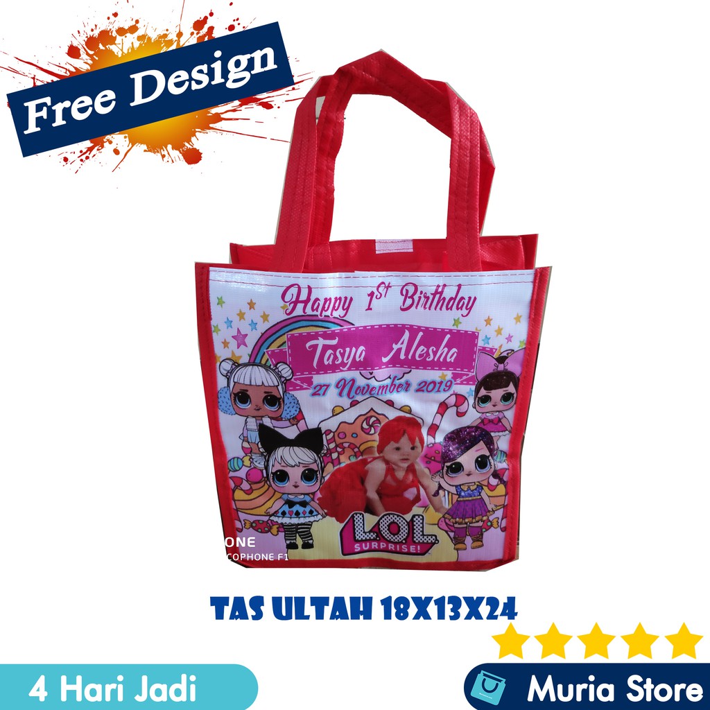 

GOODIE BAG / TAS / TAS ULTAH POTRAIT CUSTOM - BAHAN TEBAL 75GSM KUALITAS BAGUS