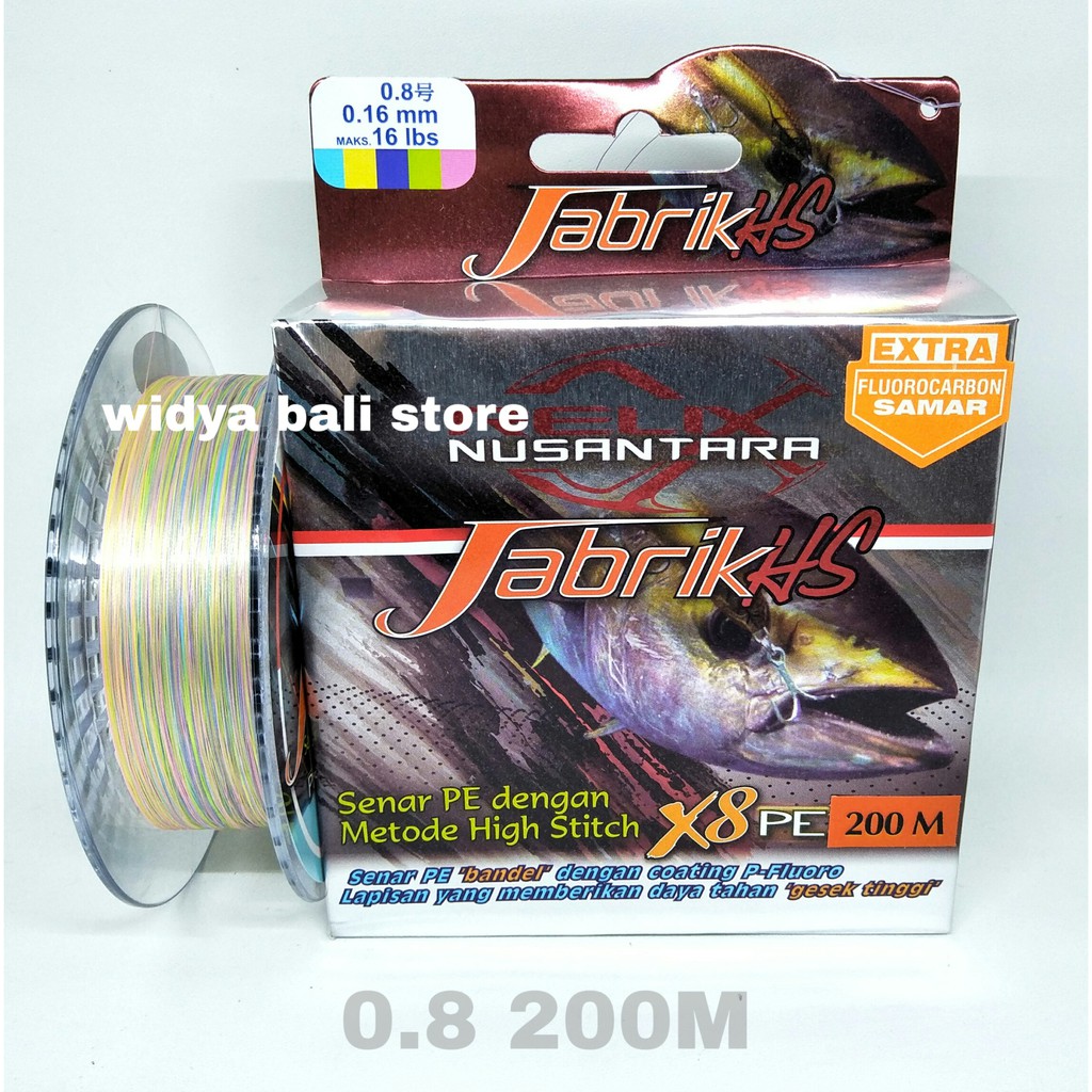 Senar PE Jabrik 0.4 0.5 0.6 0.8 200m 300m Relix Nusantara Tali Pancing