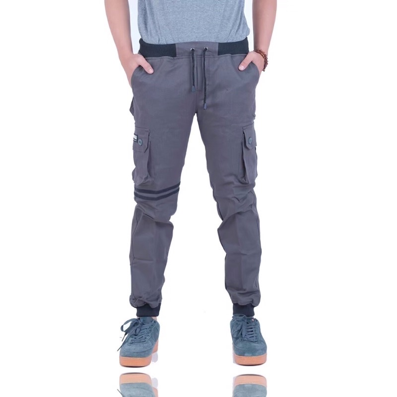 Celana Jogger Cargo Indigo/Celana Jogger Pria/Celana Pria