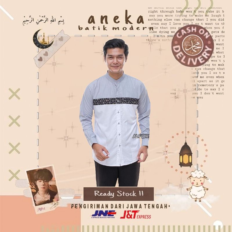 ATASAN BAJU MUSLIM PRIA LENGAN PANJANG BAJU KOKO HERCULES AL QORNI NEW S M L XL DUA WARNA TWO TONE G