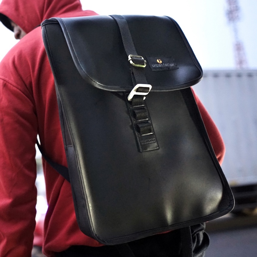 STRIKE BLACK |ManNeedMe x URBAN| Tas Ransel Kulit Tas Punggung Pria Tas Backpack ORIGINAL