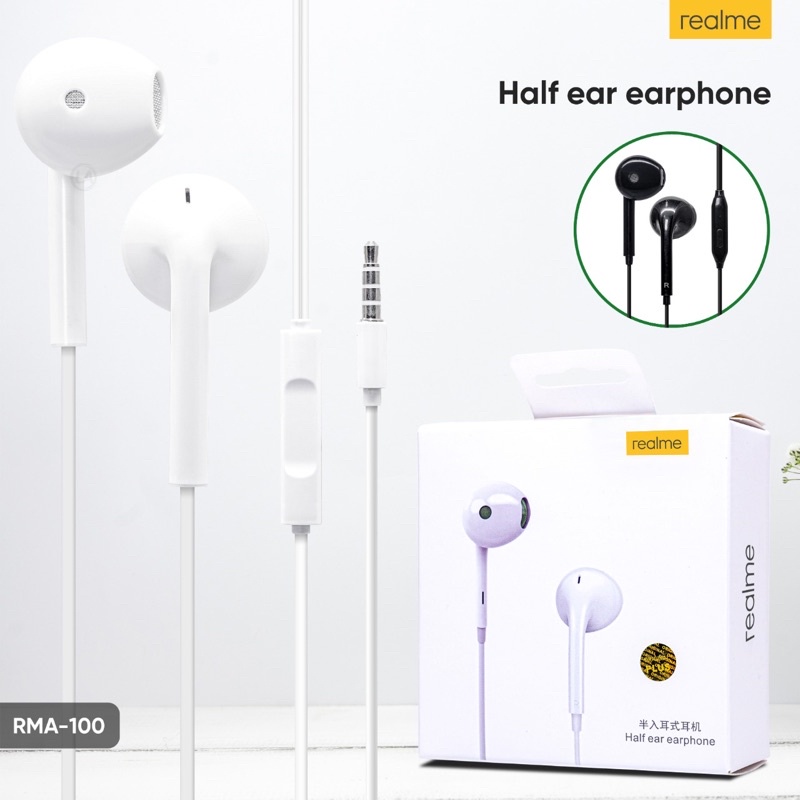 HF HEADSET REALME RMA 100 ORIGINAL + PACK IMPORT JACK 3.5MM