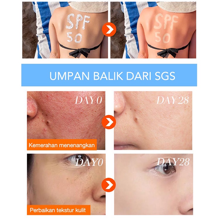 ELLEN ELLA Vitamin C Whitening Keluarga-Mencerahkan warna kulit menghilangkan bintik-bintik Melindungi kulit selama 12 jam