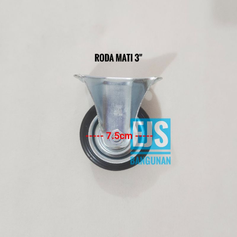 Roda Karet Mati 3" / Roda Troli / Roda Gerobak