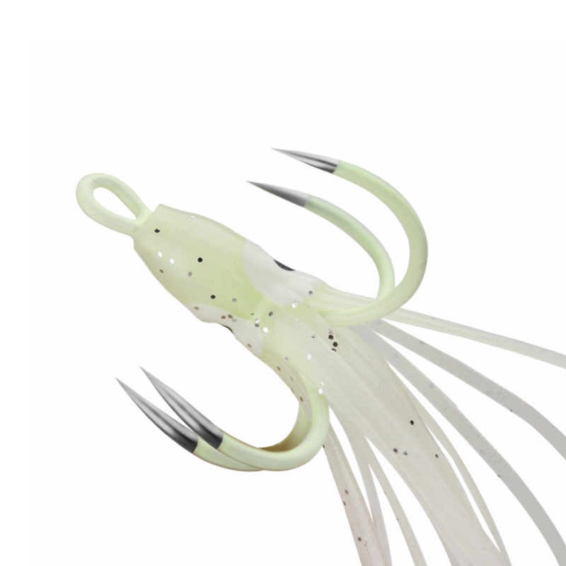 18# 3g Luminous Octopus Squid Hook Soft Lure with 4 Hooks