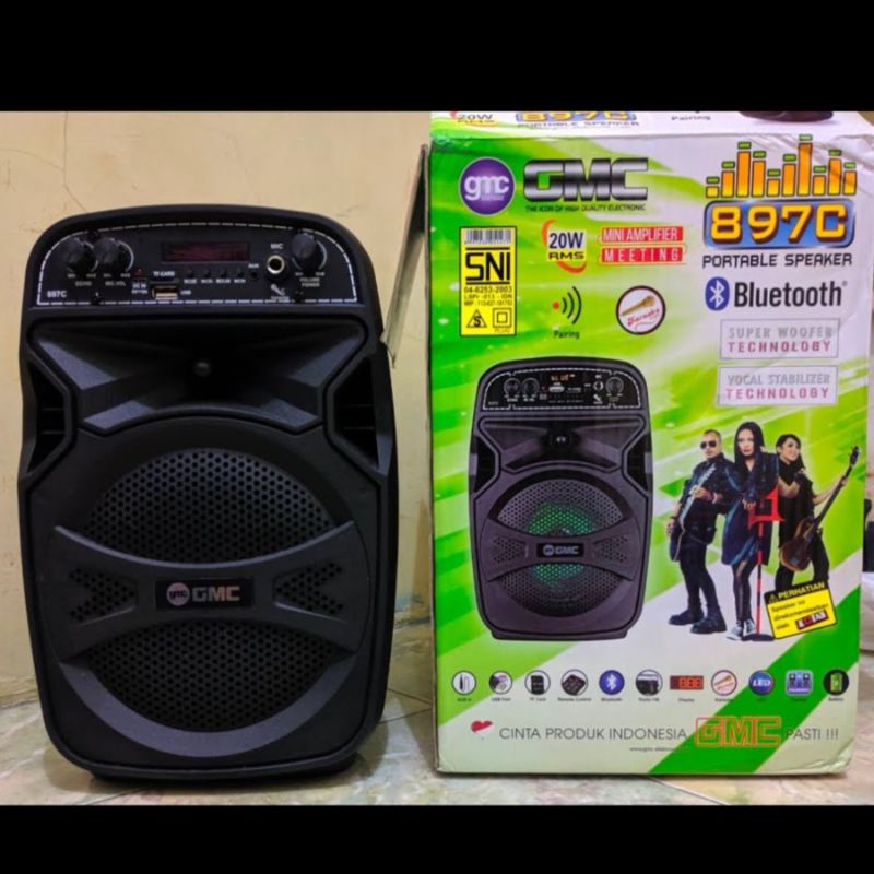 Speaker Meeting GMC 897C Portable Bluetooth Multifungsi Free Mic 897 C Karaoke