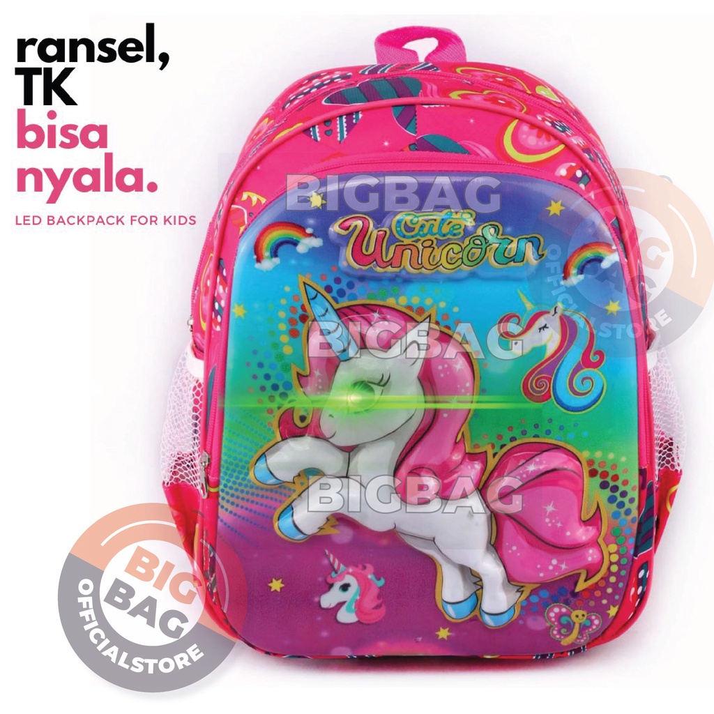 RTM - BISA NYALA Tas Ransel LED Anak Perempuan Karakter UNICORN / KITTY - RANSEL BOBA LED  - RANSEL BOBBA - TAS UNICORN ANAK CEWE - School Bag Tas Sekolah Anak - Tas Anak Sekolah Tas Anak SD Tas Anak TK Promo Diskon Termurah Terlaris Terbaru Best Seller