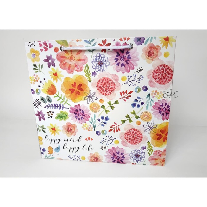 

( PB27 FLOWER ) PaperBag bunga lucu iamcili 27 x 27 x 25 [10 pcs] - GROSIR - PROMO - Bisa COD -