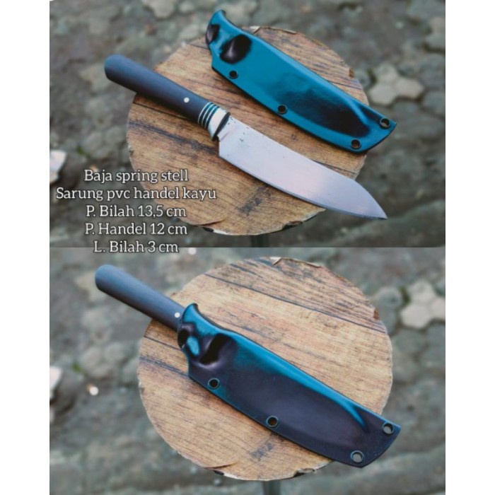 Pisau Seset Kulit - Pisau Seset / Pisau Skinning, / Pisau Bushcraft. (Baja Asli) - Vivistecolection