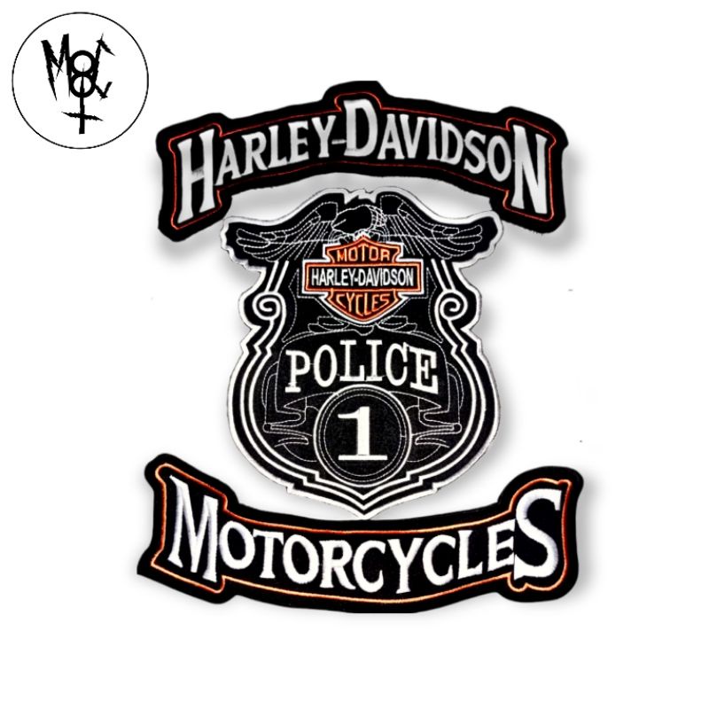 Backpatch Harley Davidson emblem bordir besar 1 set