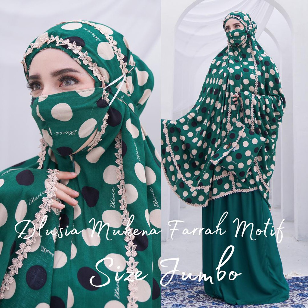 New Mukena Arab Ori Farrah Motif Jumbo Big Size by Dlusia