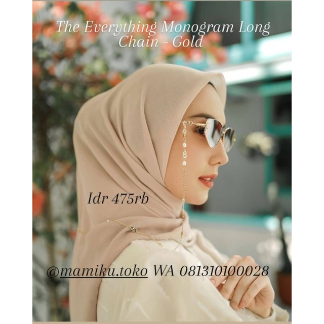 The Everything Monogram Long Chain Buttonscarves - Gold