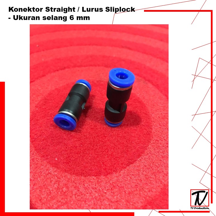 Konektor Straight / Lurus Sliplock - Ukuran selang 6 mm