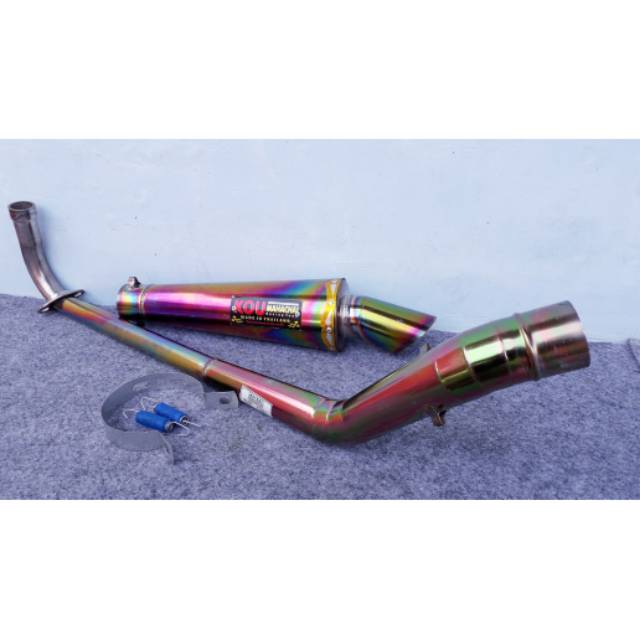 Knalpot Racing Kou Full Bunglon Kidal/ Kiri  Kharisma Blade Supra x 125 Revo