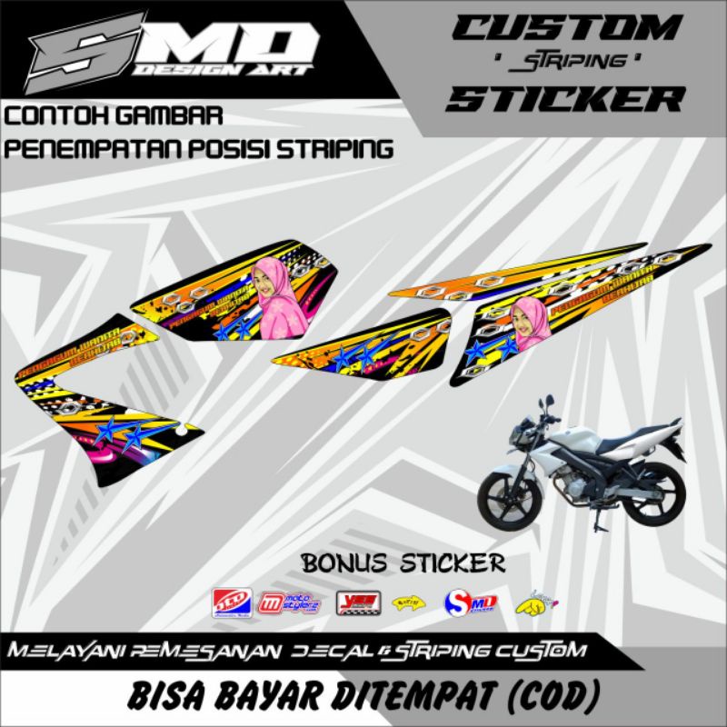 STRIPING MOTOR VIXION OLD WANITA HIJAB STRIPING VIXION LAMA