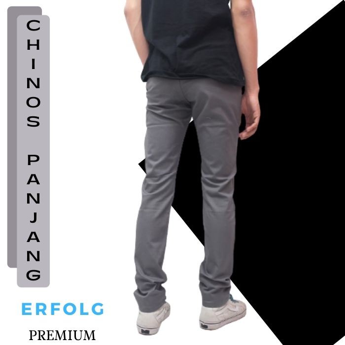 Celana Chino Pria Panjang Cino Formal Skinny Cowok Abu Chinos Casual Slimfit Cinos Kanvas Strecht